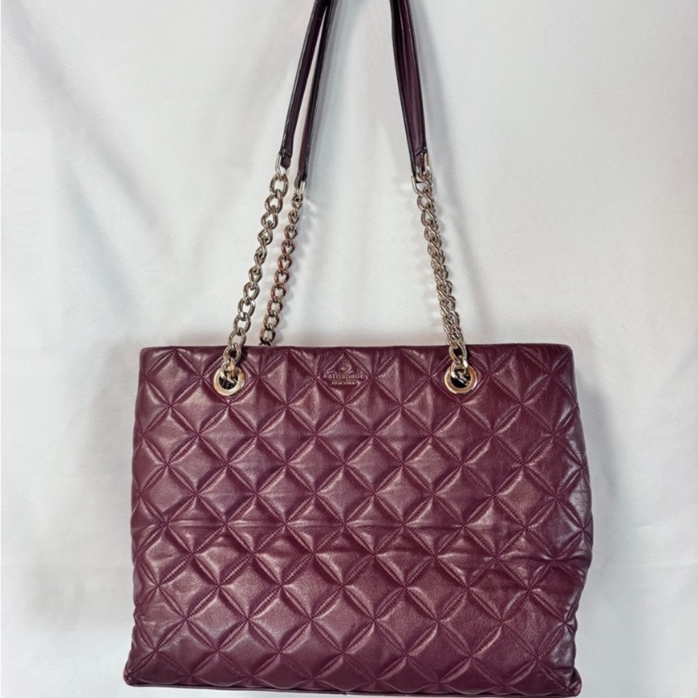 Sold Kate Spade Kate Spade Quilted Purse in Wine Burgundy Quilted Tote Bag